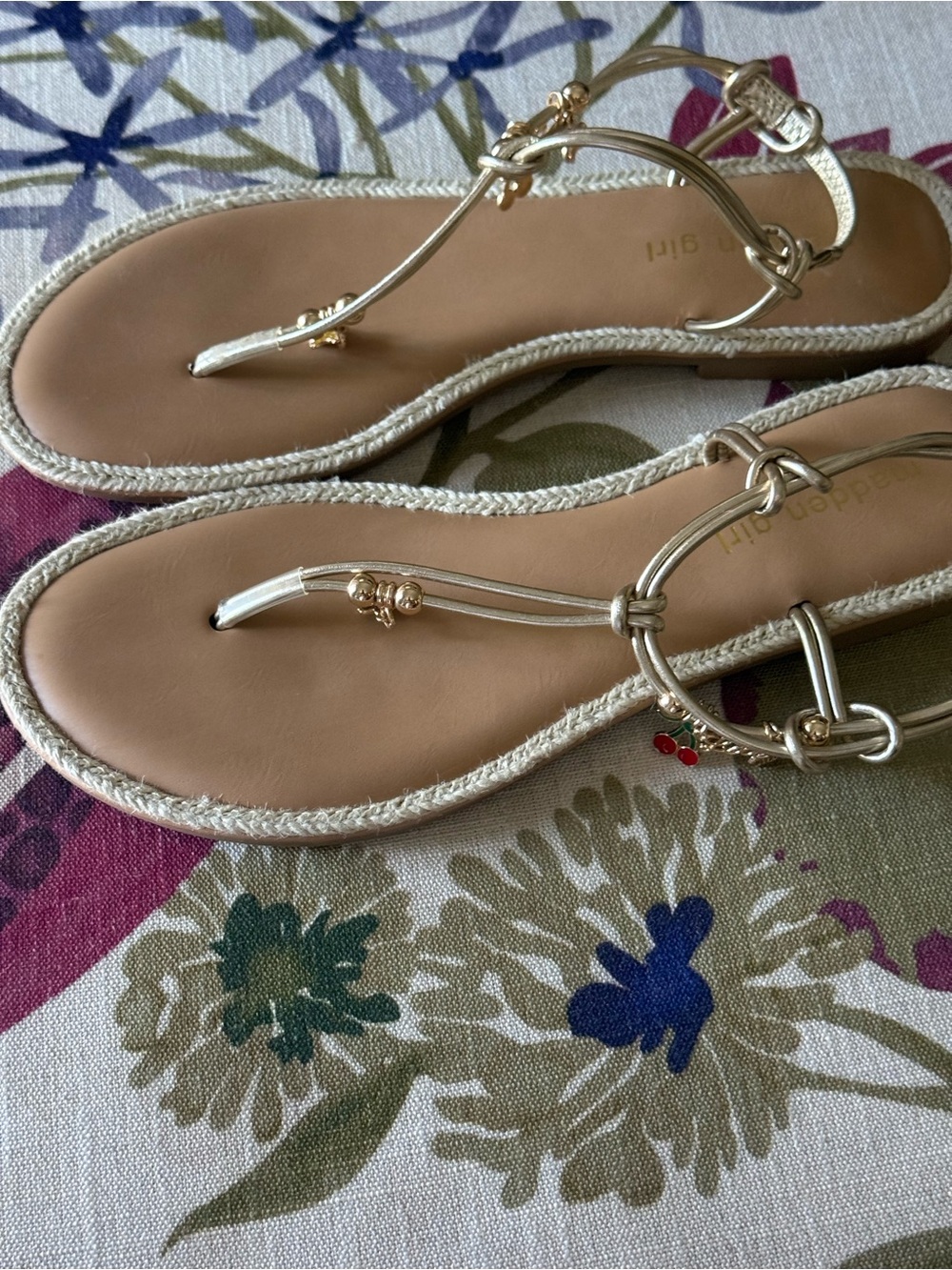 Madden Girl Metallic Gold T-strap Sandals
